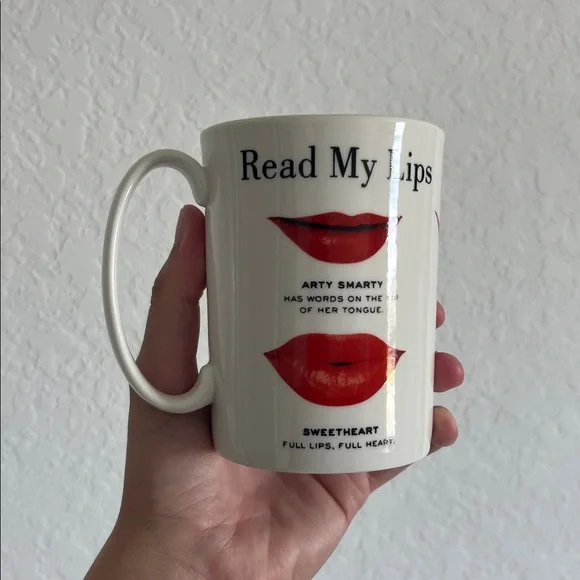 Kate Spade Lip Print Mug Lipstick Whimsical Femme - Picture 2 of 5